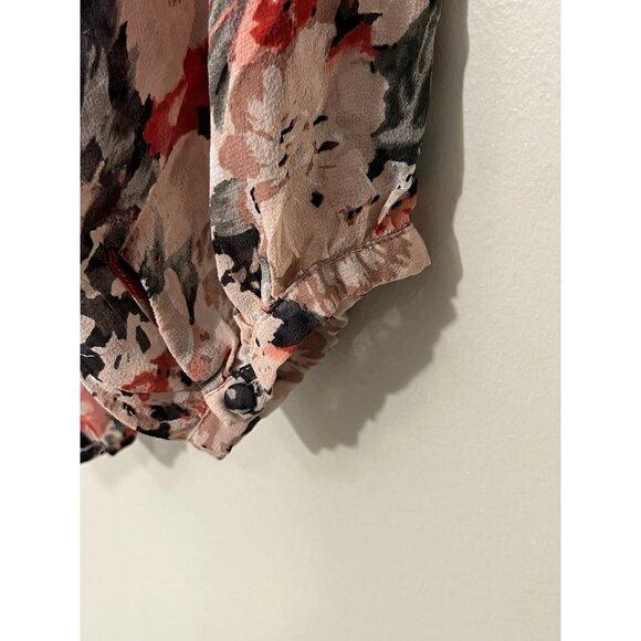 Joie Women’s Lightweight‎ Long Sleeve Top Blouse Black, Pink And Red Sz Large. - Picture 7 of 10